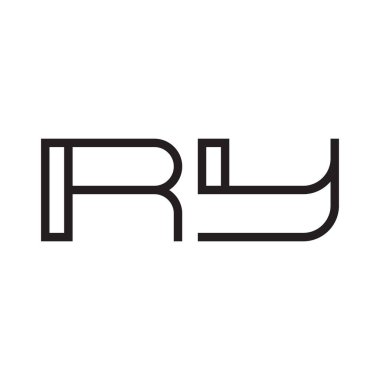 ry ilk harf vektör logo simgesi
