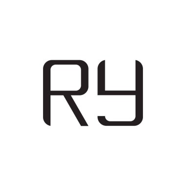 ry ilk harf vektör logo simgesi