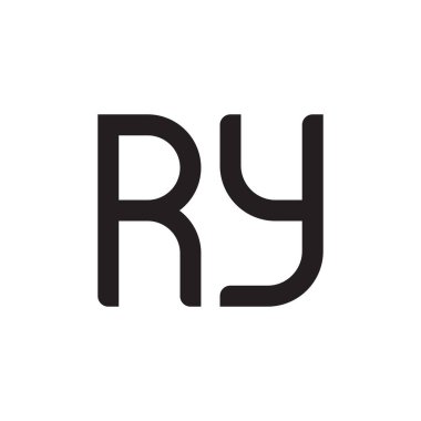 ry ilk harf vektör logo simgesi