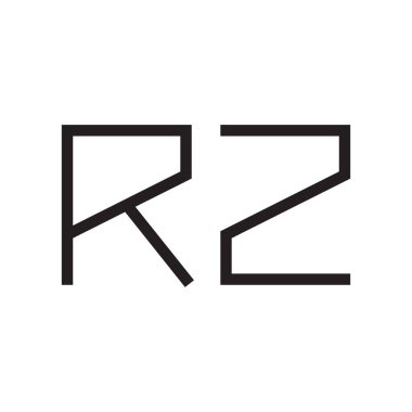 rz ilk harf vektör logo simgesi