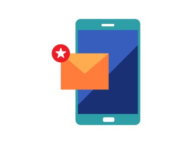 cep telefonu ile metin iletisi clipart vektör illüstrasyonu