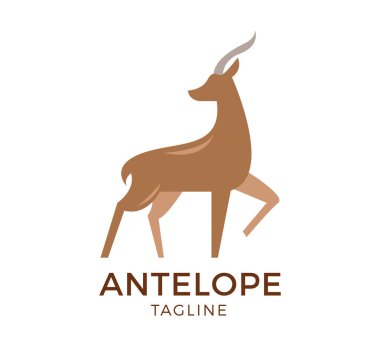 Antilop vektör logo şablonu tasarımı