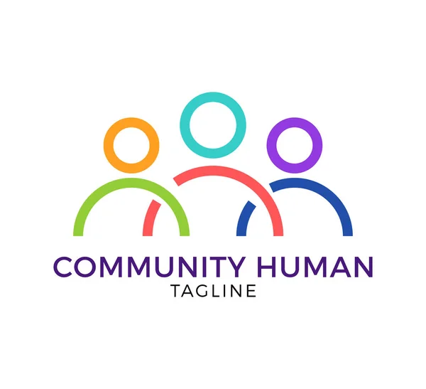 Diseño Plantilla Logotipo Humano Comunidad — Vector de stock