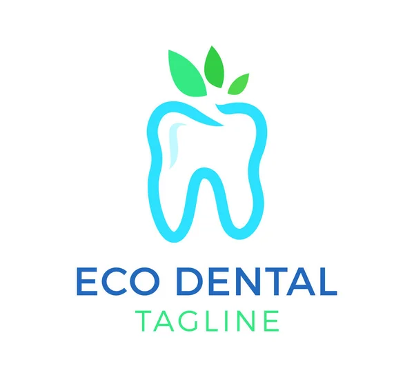 Diseño Plantilla Logotipo Vector Dental Ecológico — Archivo Imágenes Vectoriales