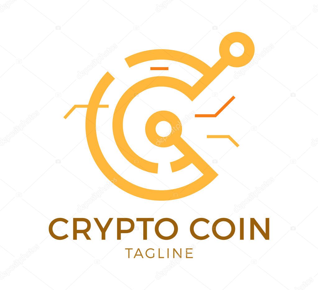 crypto coin logo template design