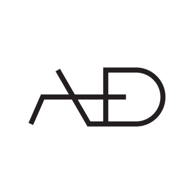 ad ilk harf vektör logosu