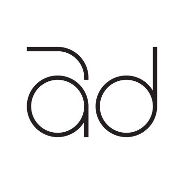 ad ilk harf vektör logosu