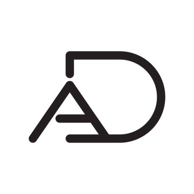 ad ilk harf vektör logosu