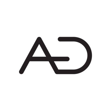 ad ilk harf vektör logosu