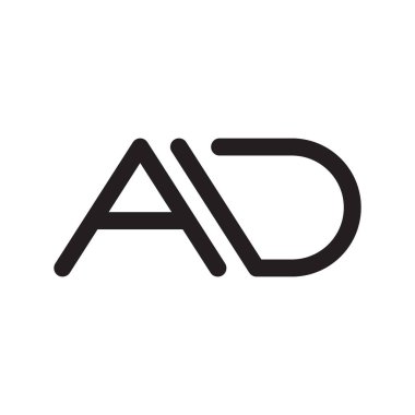 ad ilk harf vektör logosu