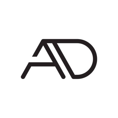 ad ilk harf vektör logosu