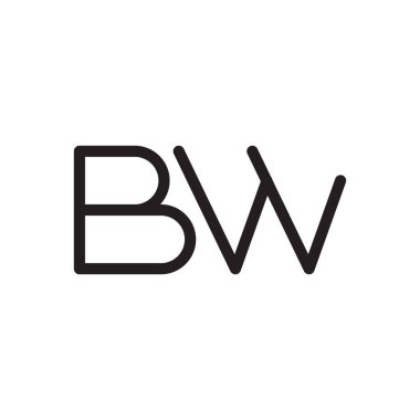 bw ilk harf vektör logosu
