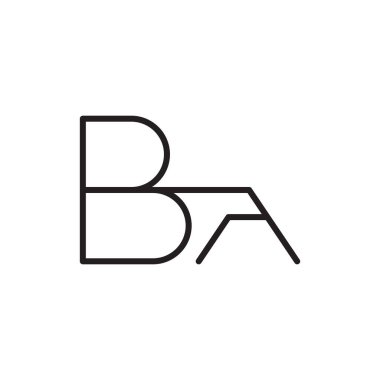 ba ilk harf vektör logosu