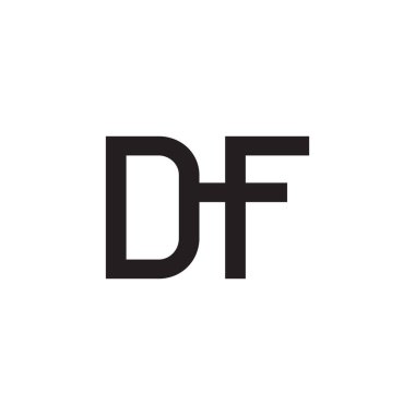 df ilk harf vektör logosu