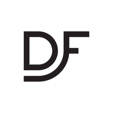 df ilk harf vektör logosu
