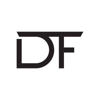 df ilk harf vektör logosu