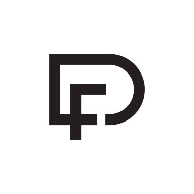 df ilk harf vektör logosu