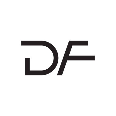 df ilk harf vektör logosu