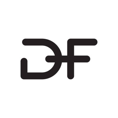 df ilk harf vektör logosu