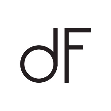 df ilk harf vektör logosu