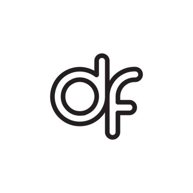 df ilk harf vektör logosu