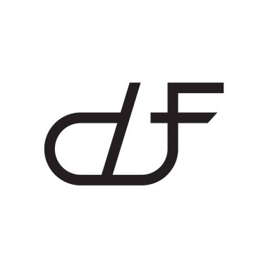 df ilk harf vektör logosu