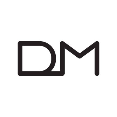 dm ilk harf vektör logosu