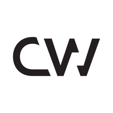 cw ilk harf vektör logosu
