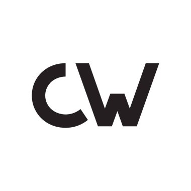 cw ilk harf vektör logosu