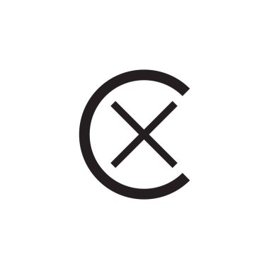 cx ilk harf vektör logosu