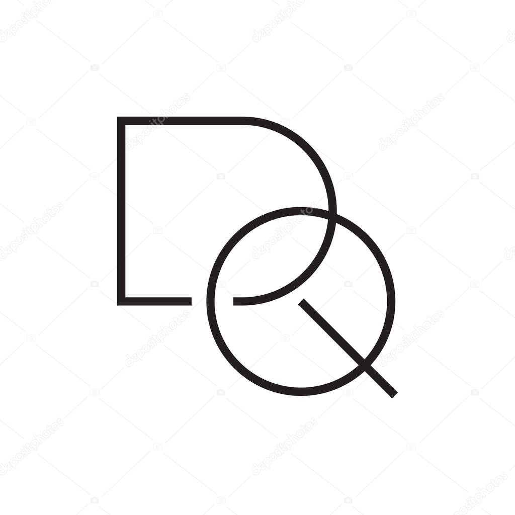 dq initial letter vector logo