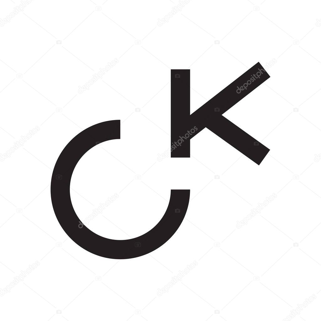 ck initial letter vector logo