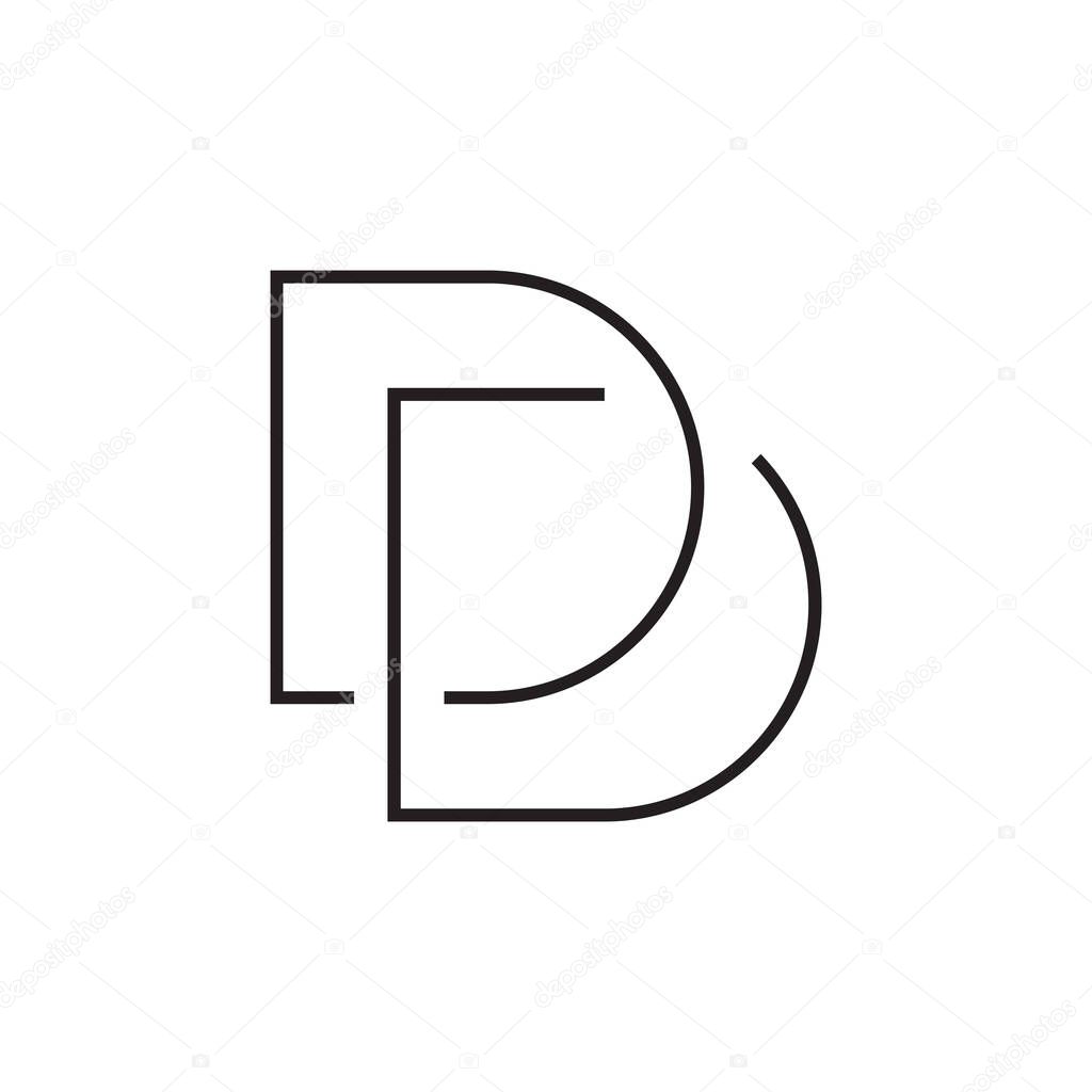 Dd initial letter vector logo