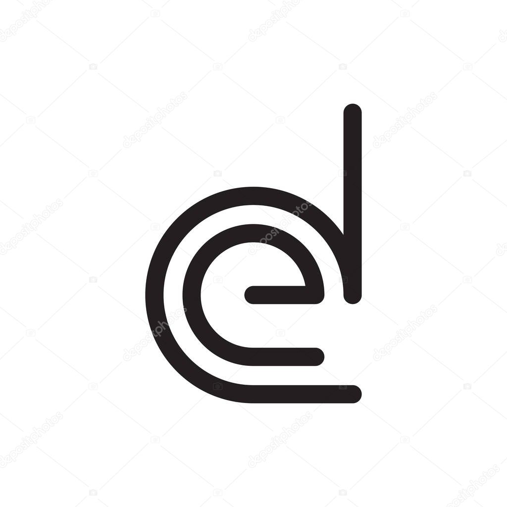 De initial letter vector logo