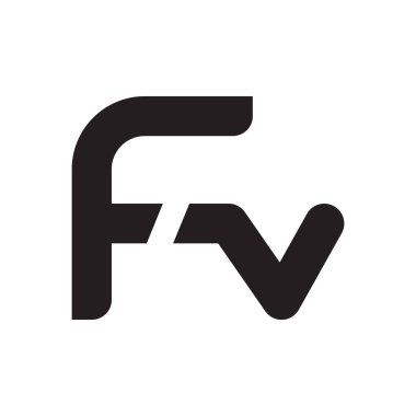 fv ilk harf vektör logosu