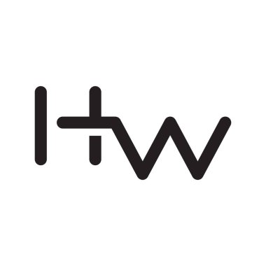hw ilk harf vektör logosu