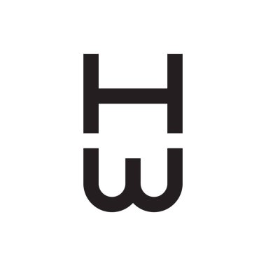 hw ilk harf vektör logosu