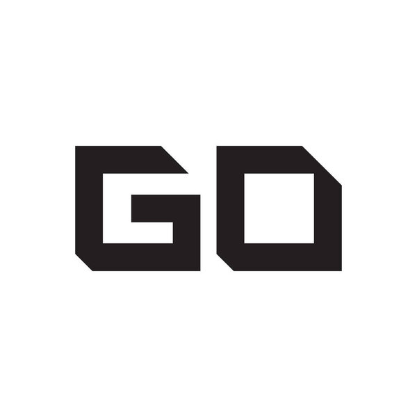 go initial letter vector logo