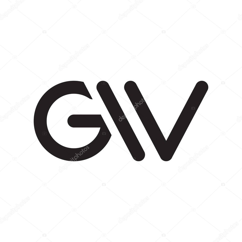 gw initial letter vector logo