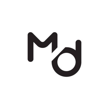 MD ilk harf vektör logosu