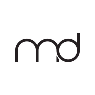 MD ilk harf vektör logosu