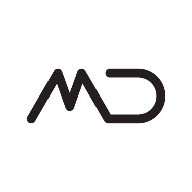MD ilk harf vektör logosu