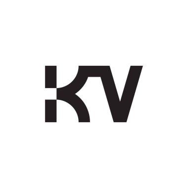 kv ilk harf vektör logosu