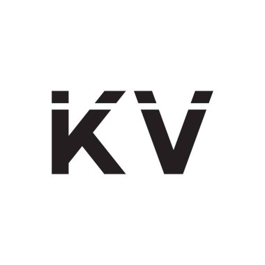 kv ilk harf vektör logosu