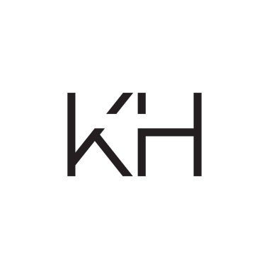 kh ilk harf vektör logosu