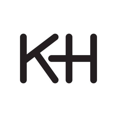 kh ilk harf vektör logosu