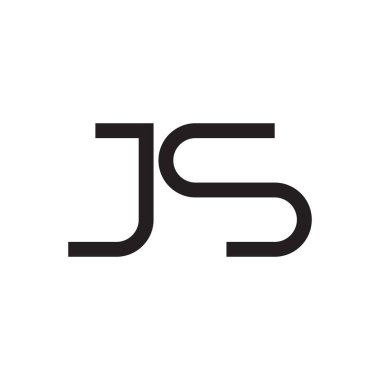 js ilk harf vektör logosu