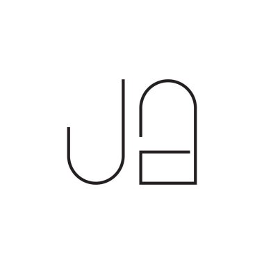 ja ilk harf vektör logosu