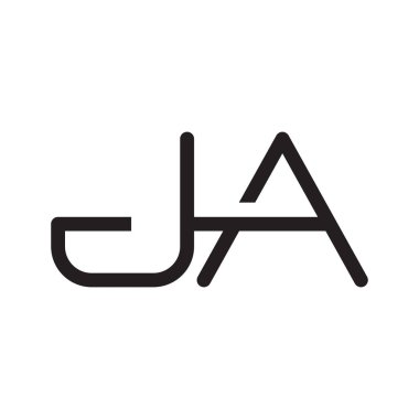 ja ilk harf vektör logosu