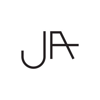 ja ilk harf vektör logosu